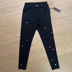 NWT- Soulcycle Milestone Rainbow Star High-Rise Leggings (size Medium)